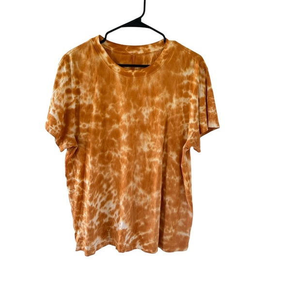 Lululemon All Yours Cotton T-Shirt Tie Dye Marmoleado Lemon Chiffon Brown Sugar - Picture 3 of 5